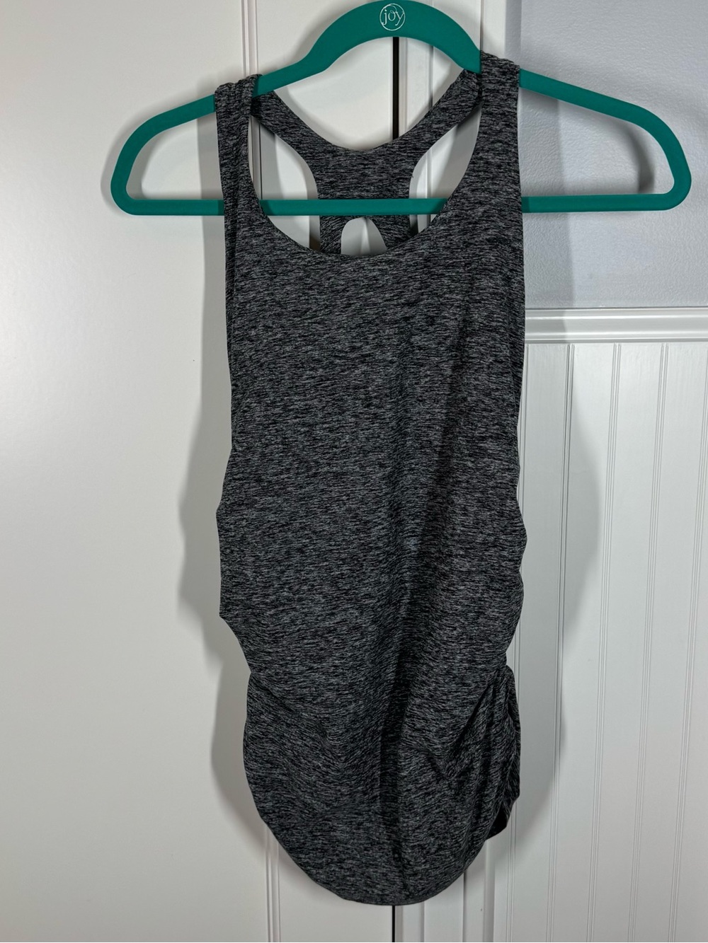 Beyond Yoga Beyond the Bump Gray Heathered Maternity Racerback Tank Top Size L